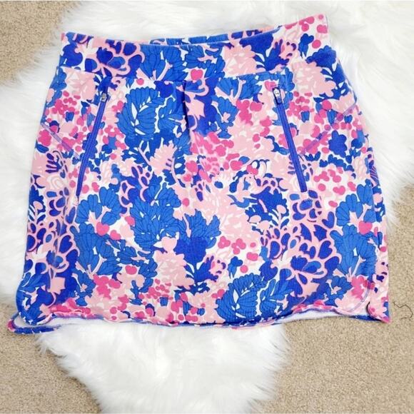 Talbots PINK AND BLUE floral‎ everyday stretch yoga skort size XS - Picture 1 of 7